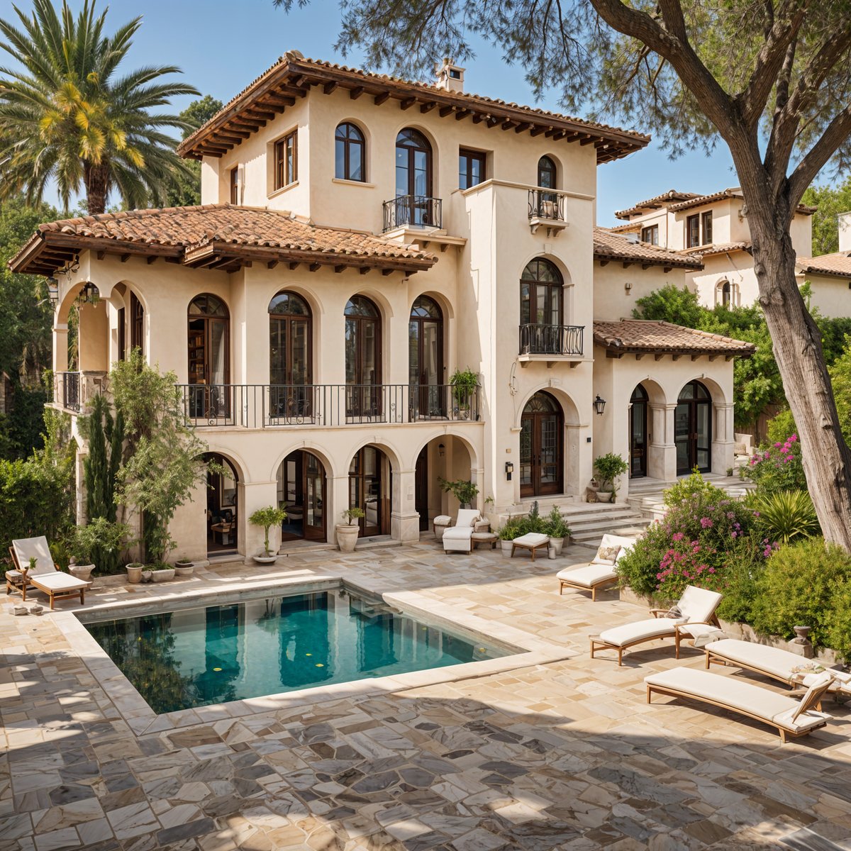 Mediterranean house with pool and garden