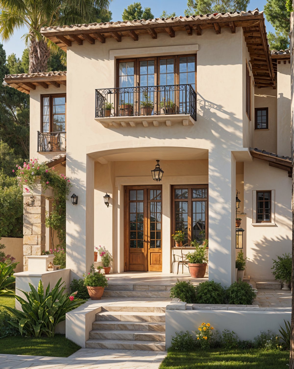 Mediterranean house with a garden and patio