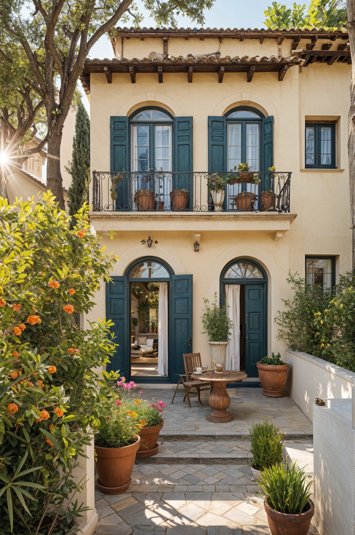 Mediterranean-style house with garden and patio