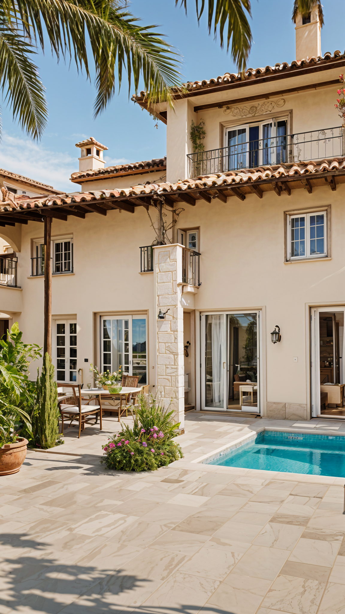 Mediterranean-style house with pool and garden