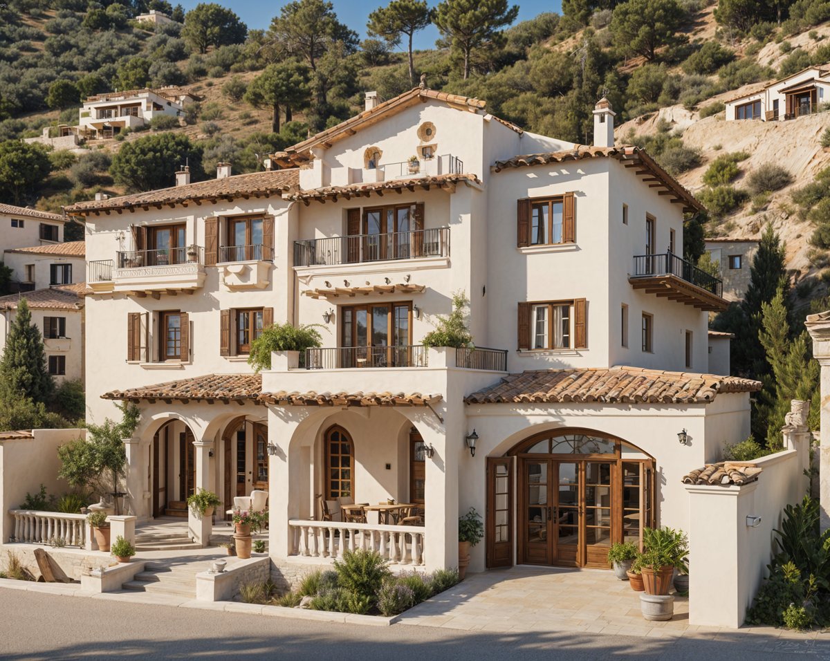 Mediterranean-style house with garden and patio