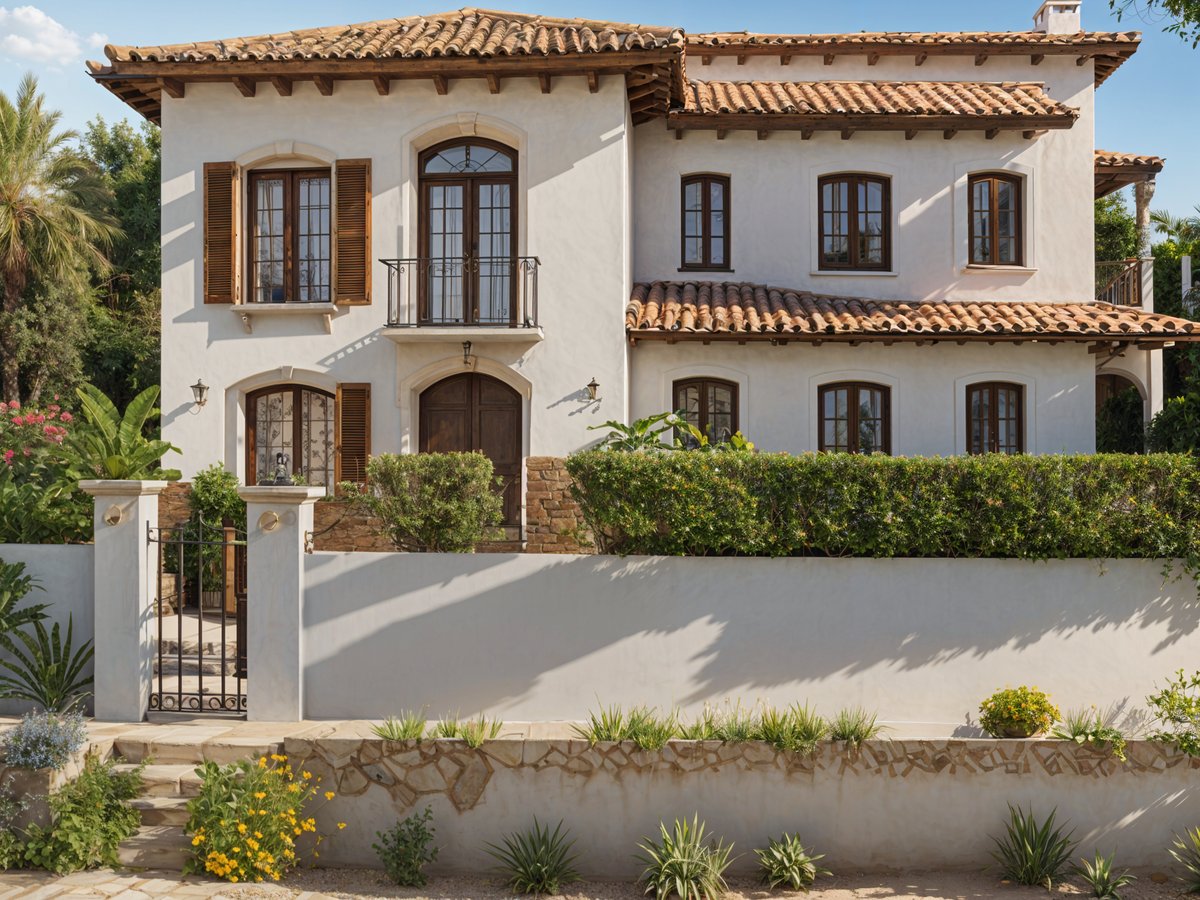 Mediterranean house with a garden and a balcony