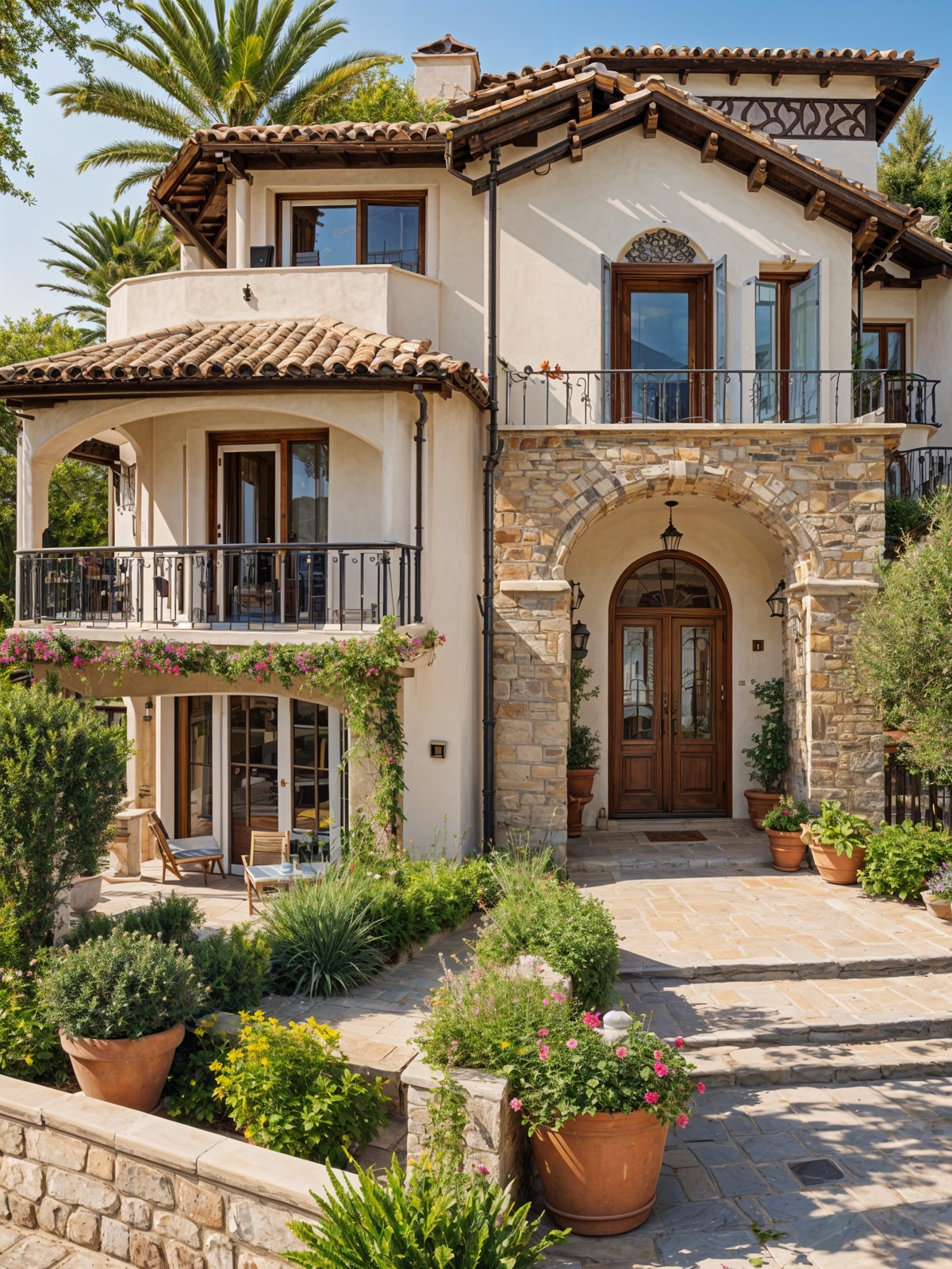 Mediterranean house with garden and balcony