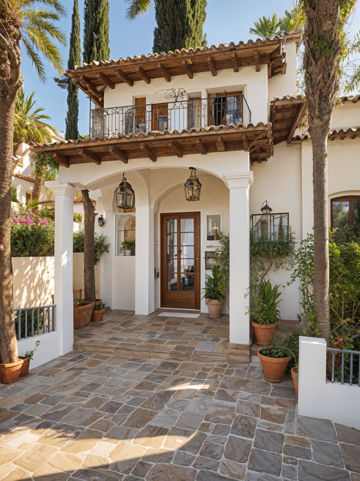 Mediterranean-style house with a garden and patio