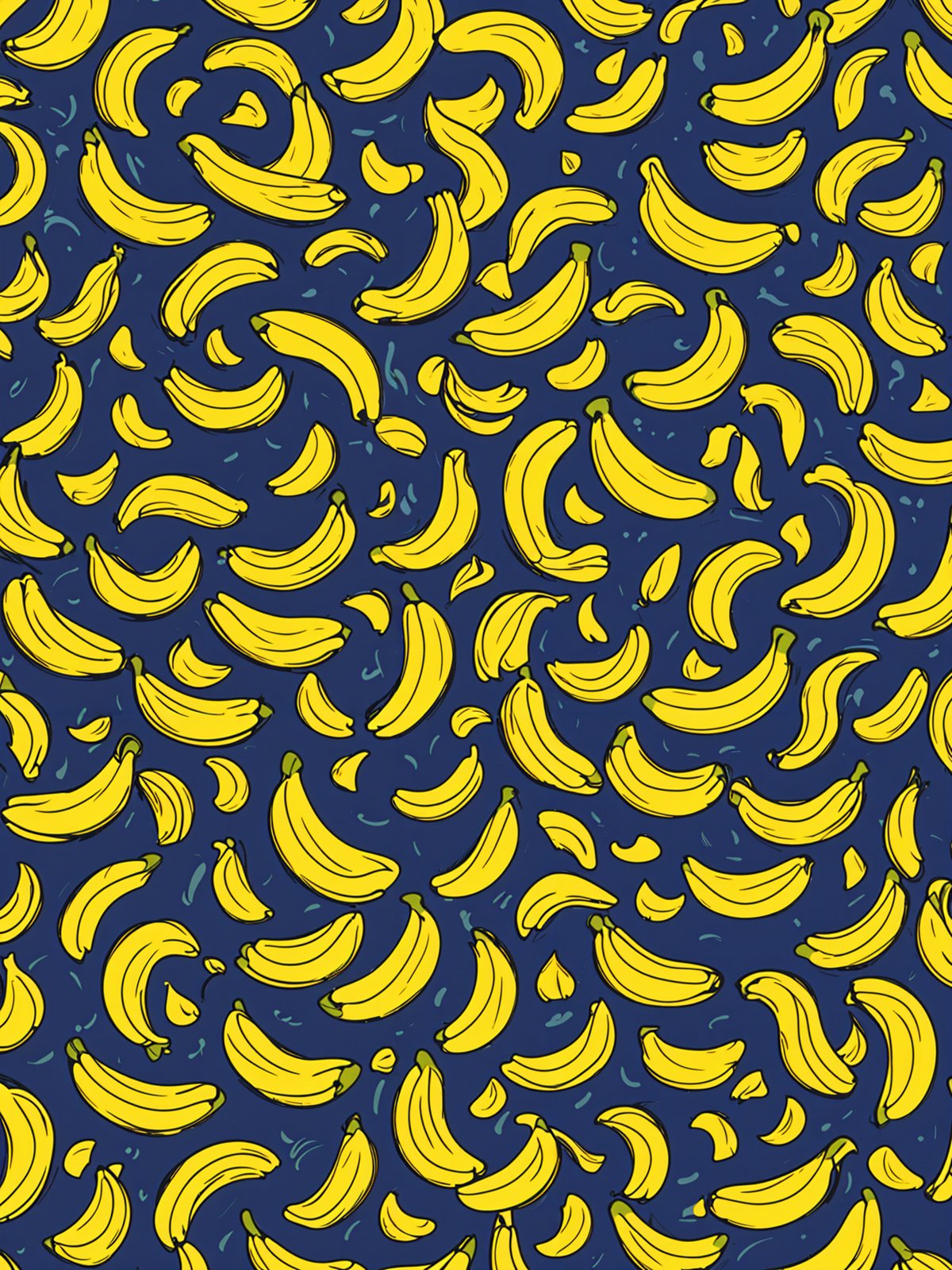 A pattern of bananas on a blue background.