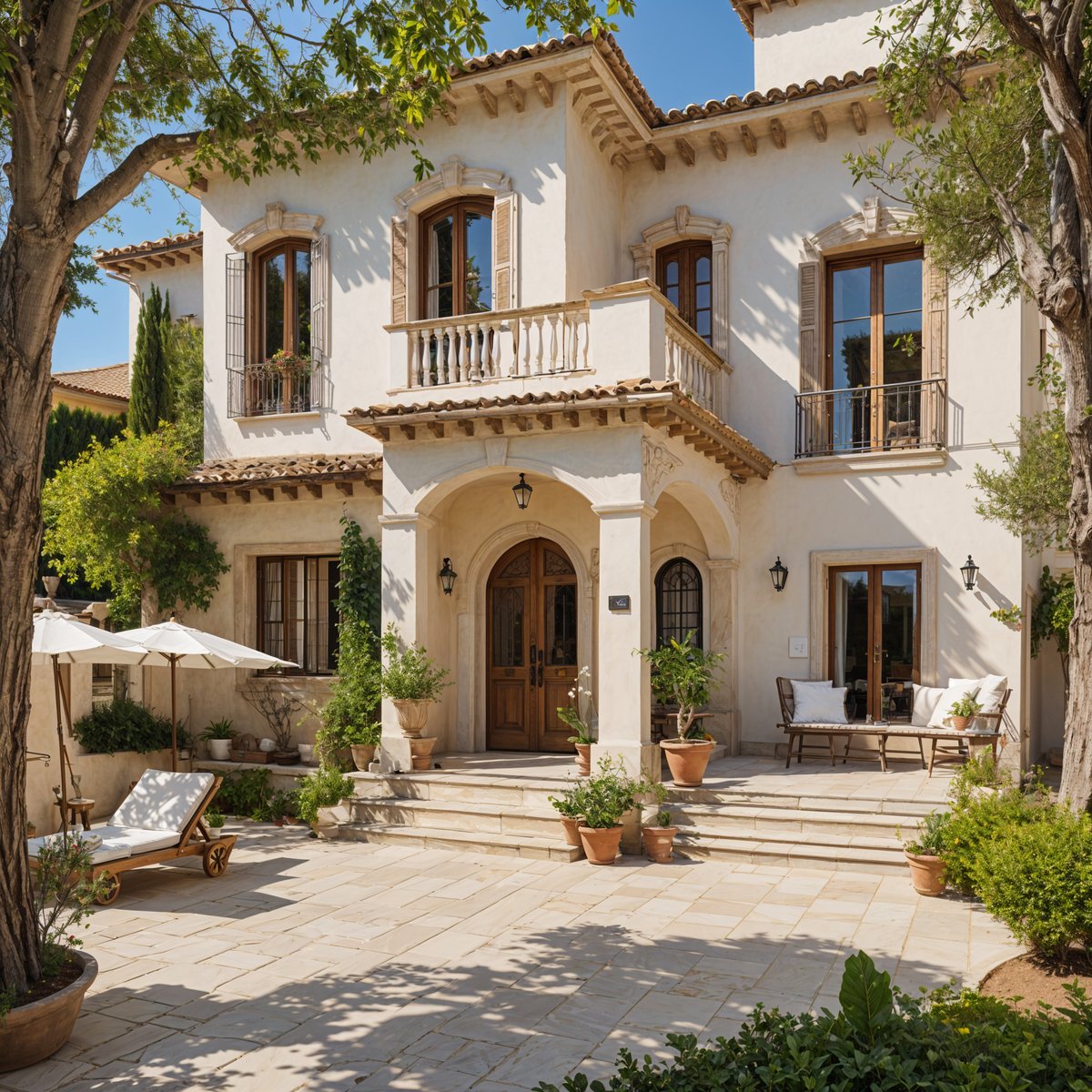 Mediterranean house with a garden and patio