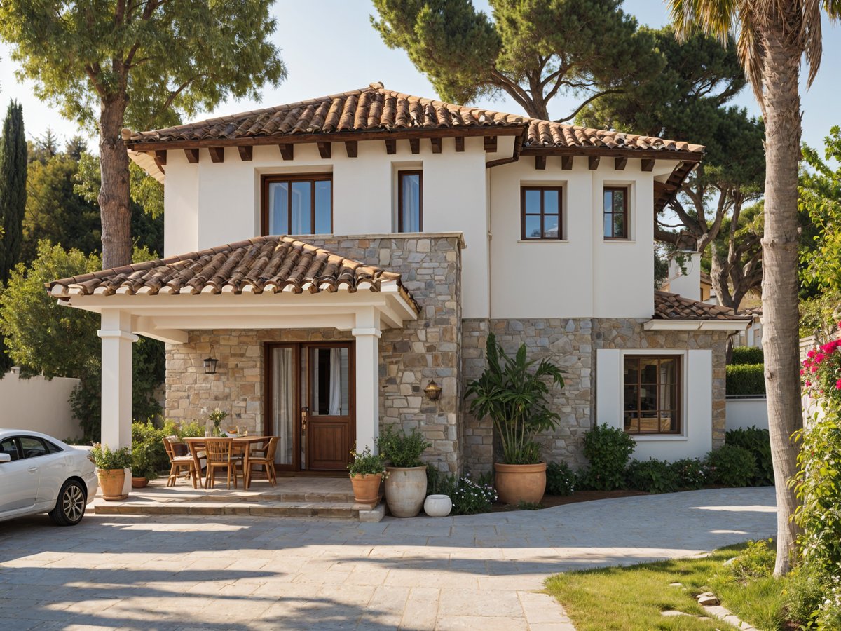 Mediterranean house with a garden and patio