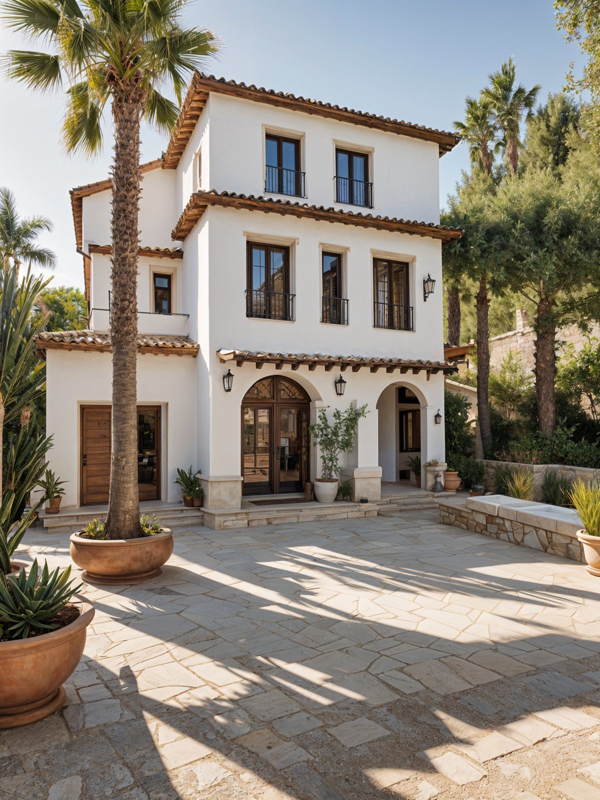 Mediterranean house with a garden and a large balcony