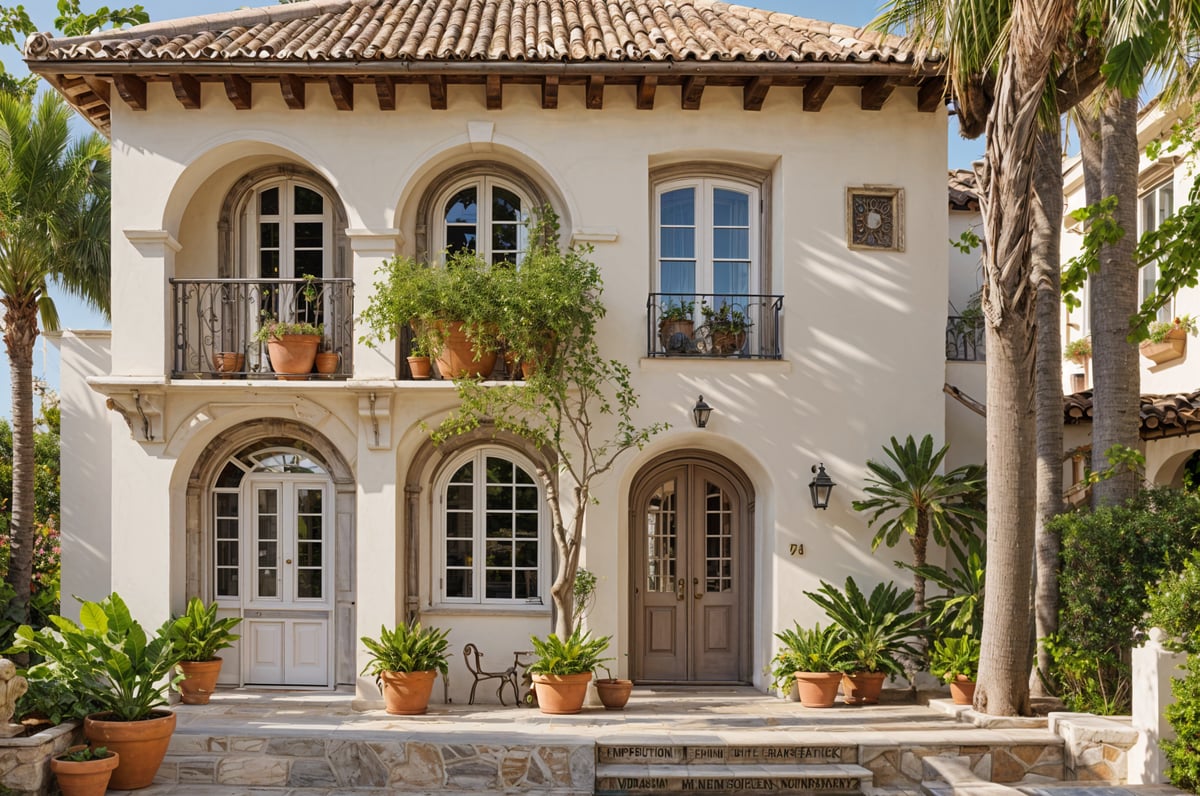 Mediterranean house with garden and fountain