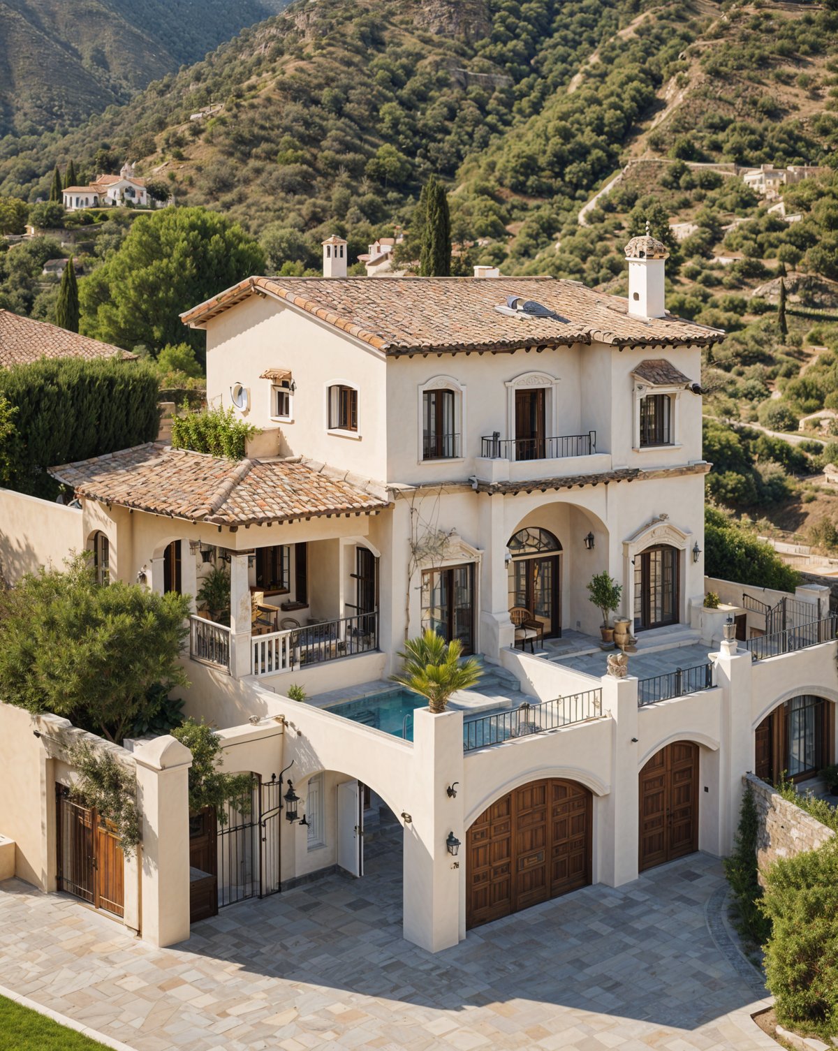 Mediterranean house with a swimming pool and garden