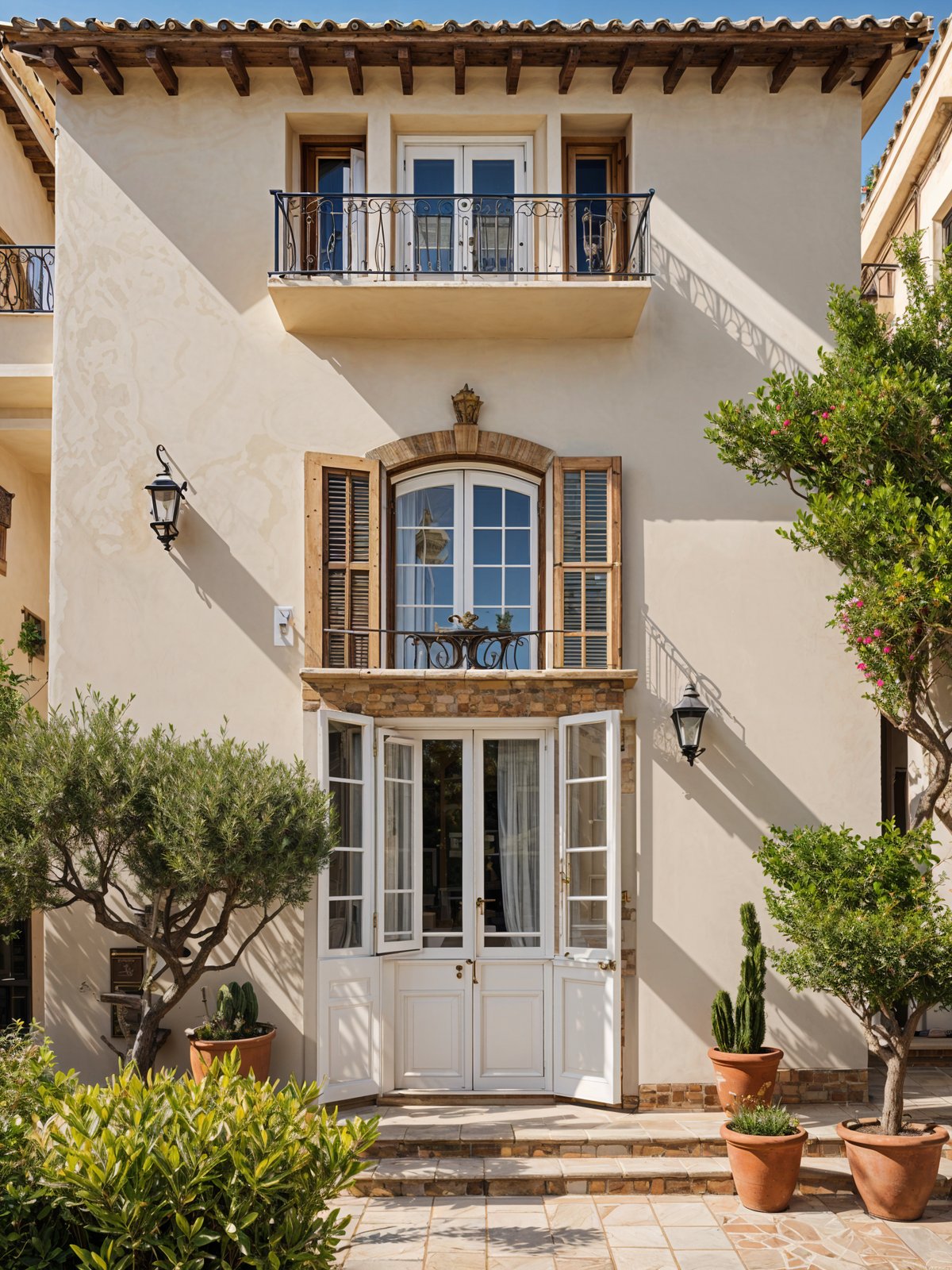 Mediterranean house with a garden and balcony