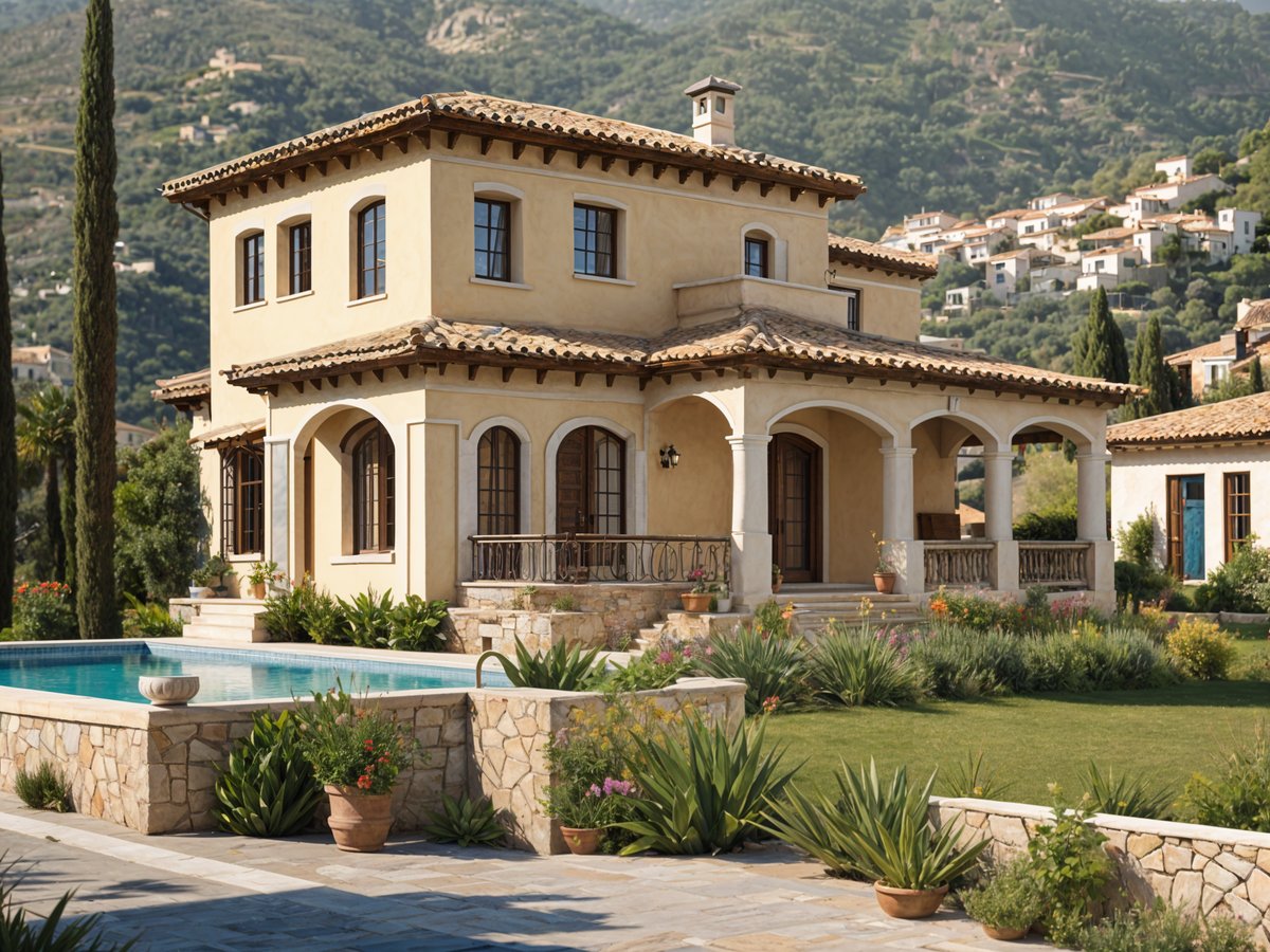 Mediterranean style house with a large garden and swimming pool