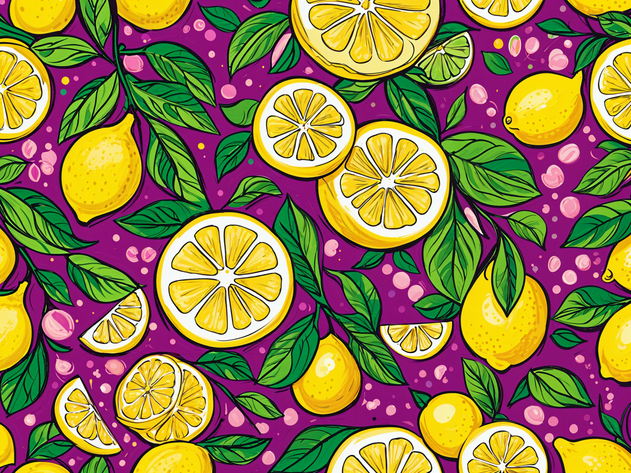 A bunch of lemons and leaves arranged in a colorful and visually appealing manner.