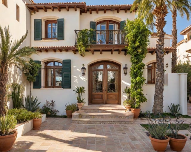 Mediterranean house with a garden and balcony