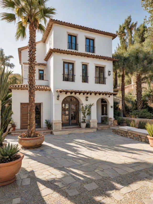 Mediterranean house with a garden and a large balcony