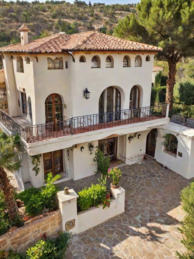 Mediterranean house with garden and balcony