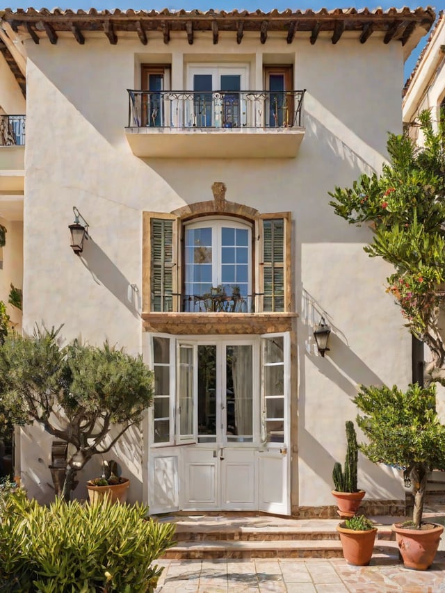 Mediterranean house with a garden and balcony