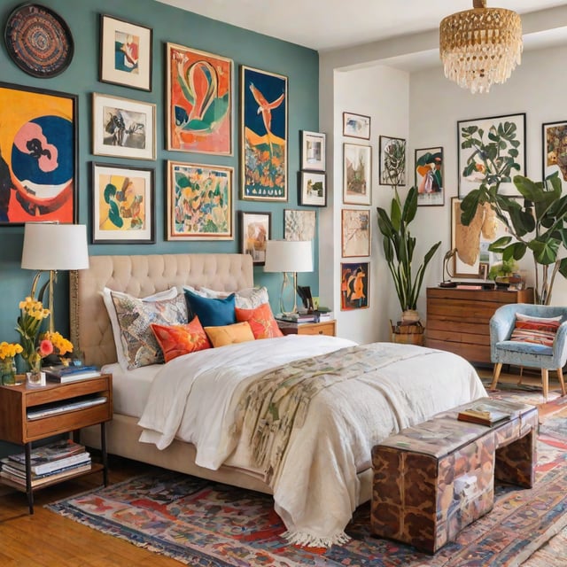 Eclectic Living Room with Art and Furniture - Design Ideas AI