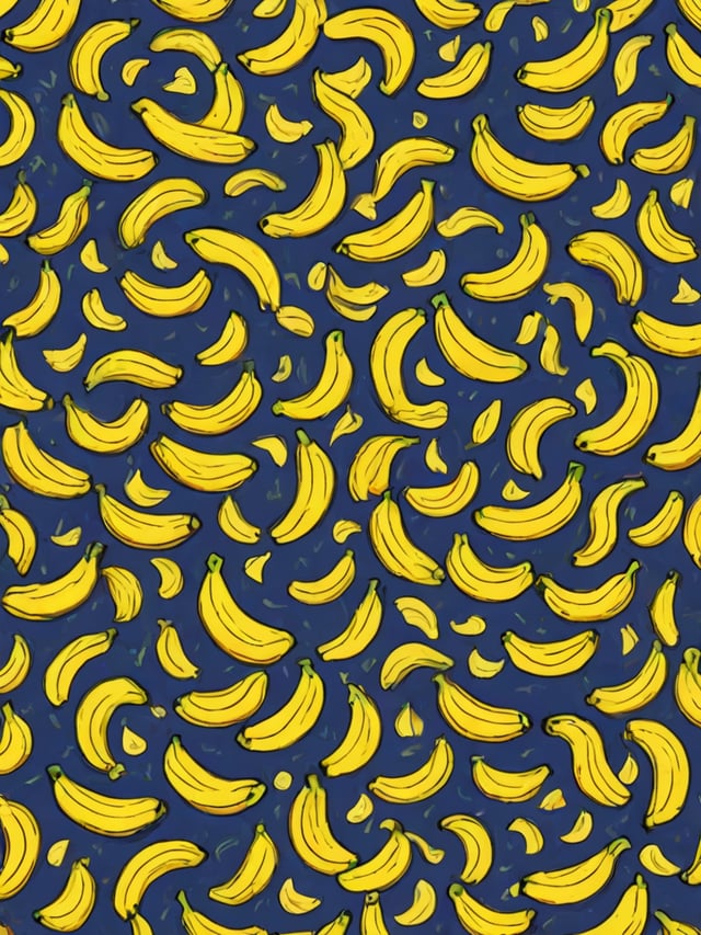 A pattern of bananas on a blue background.