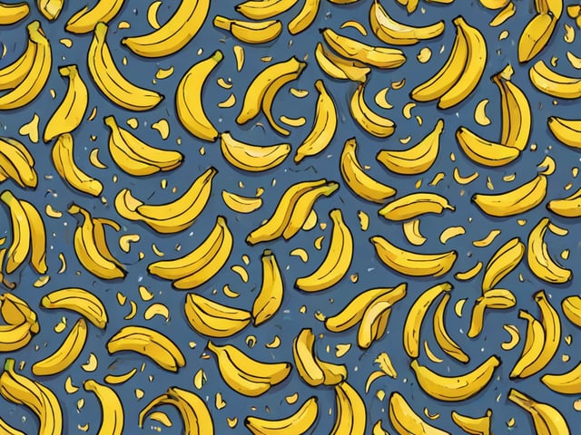 Cartoon drawing of bananas on a blue background