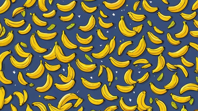 Cartoon drawing of bananas on a blue background